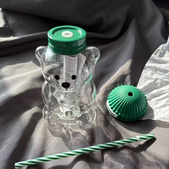 2025 Starbucks Barista Bear Cup Limited Edition Glass Cup Xmas Gifts 591ml New - Picture 5 of 5